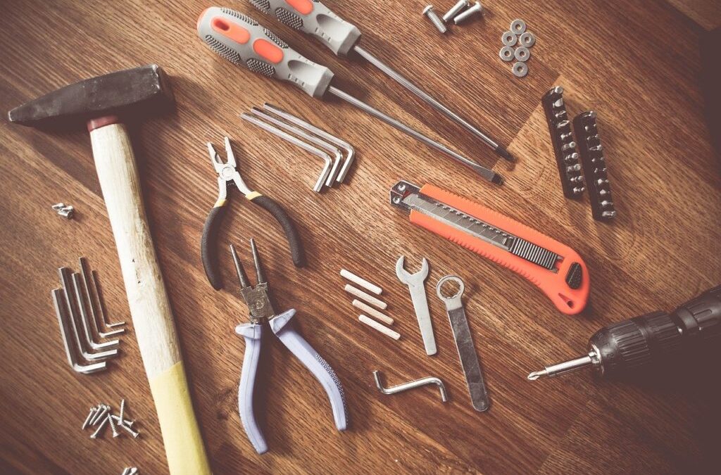 essentials for construction, image of different essential tools